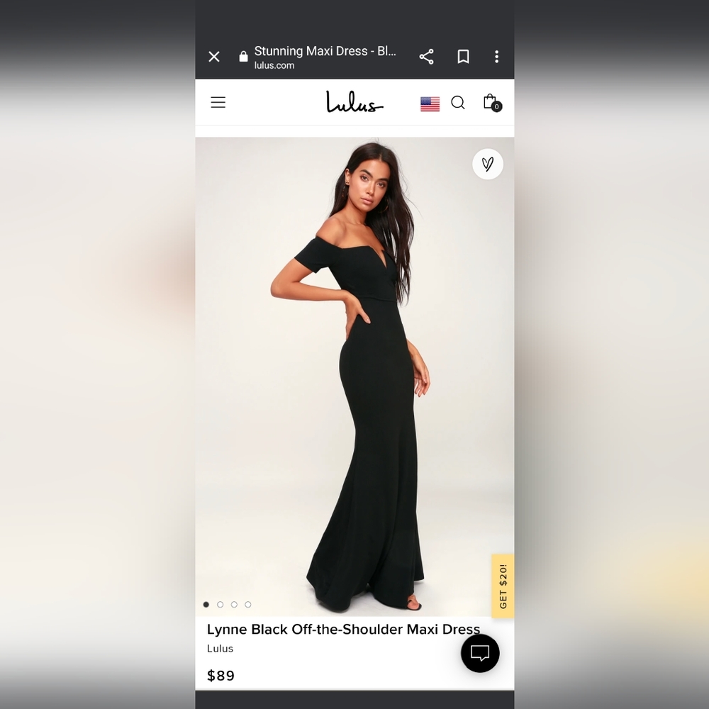 Lulu's Lynne Black Off-the-Shoulder Maxi Dress